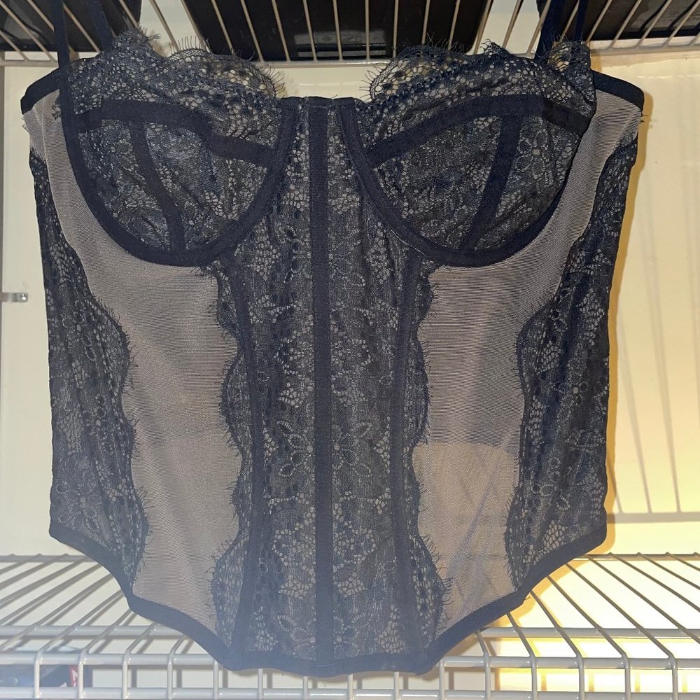 Urban Outfitters Black Lace Bustier Tank Top